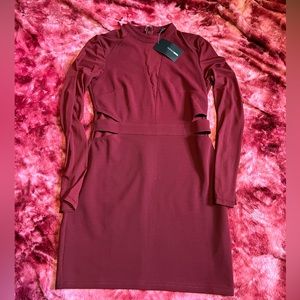 FashionNova burgundy Body-con Dress Size Large